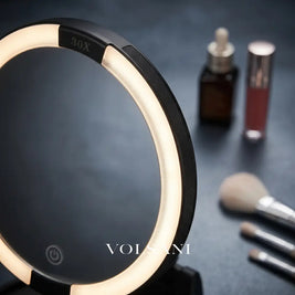 LED Vanity Mirror with 30X Magnification Double Sided Makeup & Travel Mirror Rechargeable Dimmable Foldable 6in - Decor