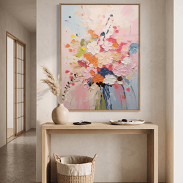 Levendig Bloemenboeket – Abstract Impasto Schilderij - Volsani