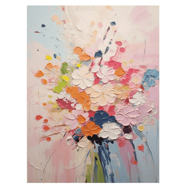 Levendig Bloemenboeket – Abstract Impasto Schilderij - Volsani
