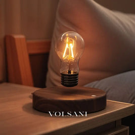Levitating Table Lamp Magnetic Floating Bulb on Wood Base 360 Rotating Desk & Office Lamp Touch Switch Warm White