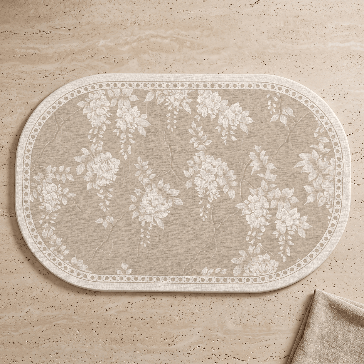 LOES: Sneldrogende Absorberende Badmat – Vintage Ruit - Volsani