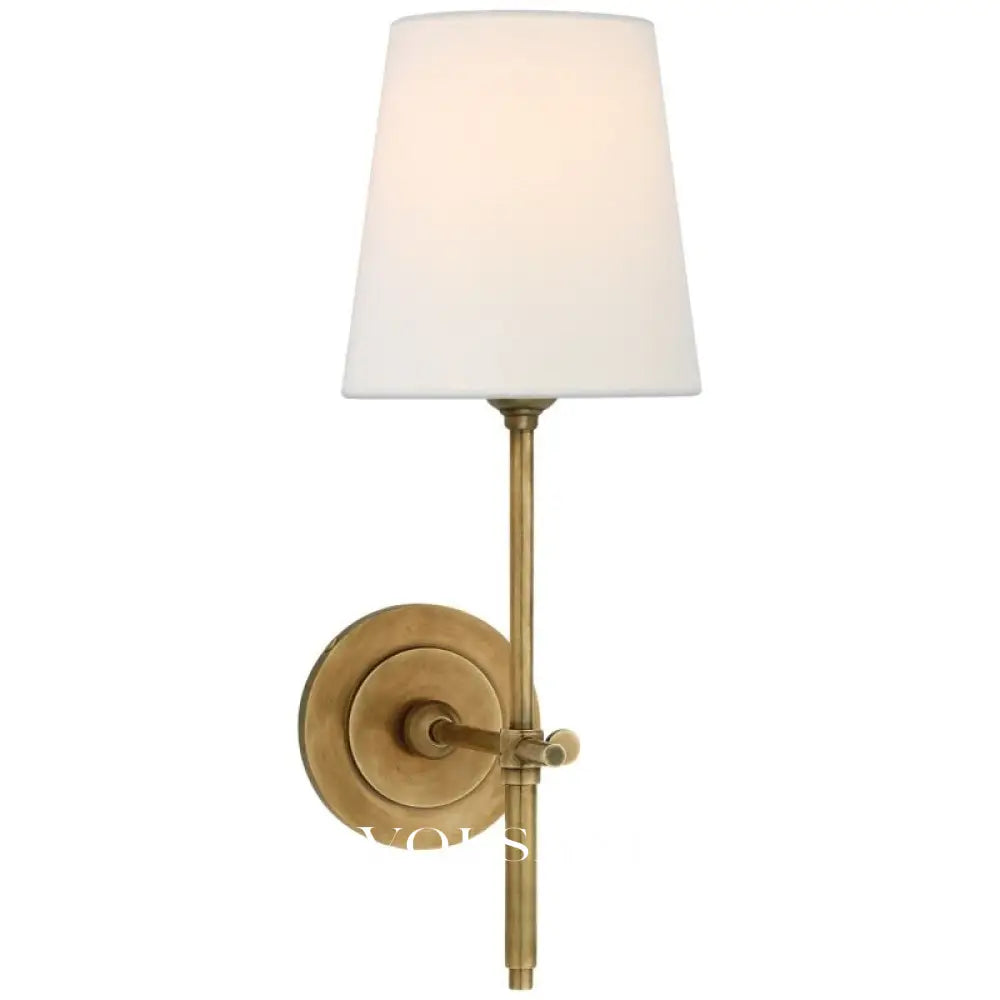 LOTTE: Wandlamp met Stoffen Kap (Messing) - Volsani