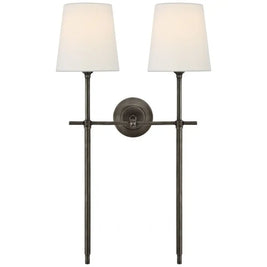 LOTTE: Wandlamp met Stoffen Kap (Messing) - Volsani