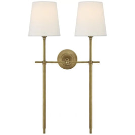 LOTTE: Wandlamp met Stoffen Kap (Messing) - Volsani