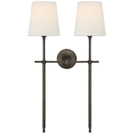 LOTTE: Wandlamp met Stoffen Kap (Messing) - Volsani
