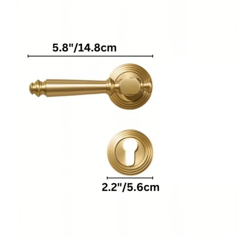 Louter Handle and Lock - L5.8’’(14.8cm) x H2.2’’(5.6cm) / With Escutcheon Plate / Satin Brass