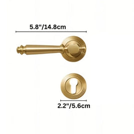 Louter Handle and Lock - L5.8’’(14.8cm) x H2.2’’(5.6cm) / With Escutcheon Plate / Satin Brass