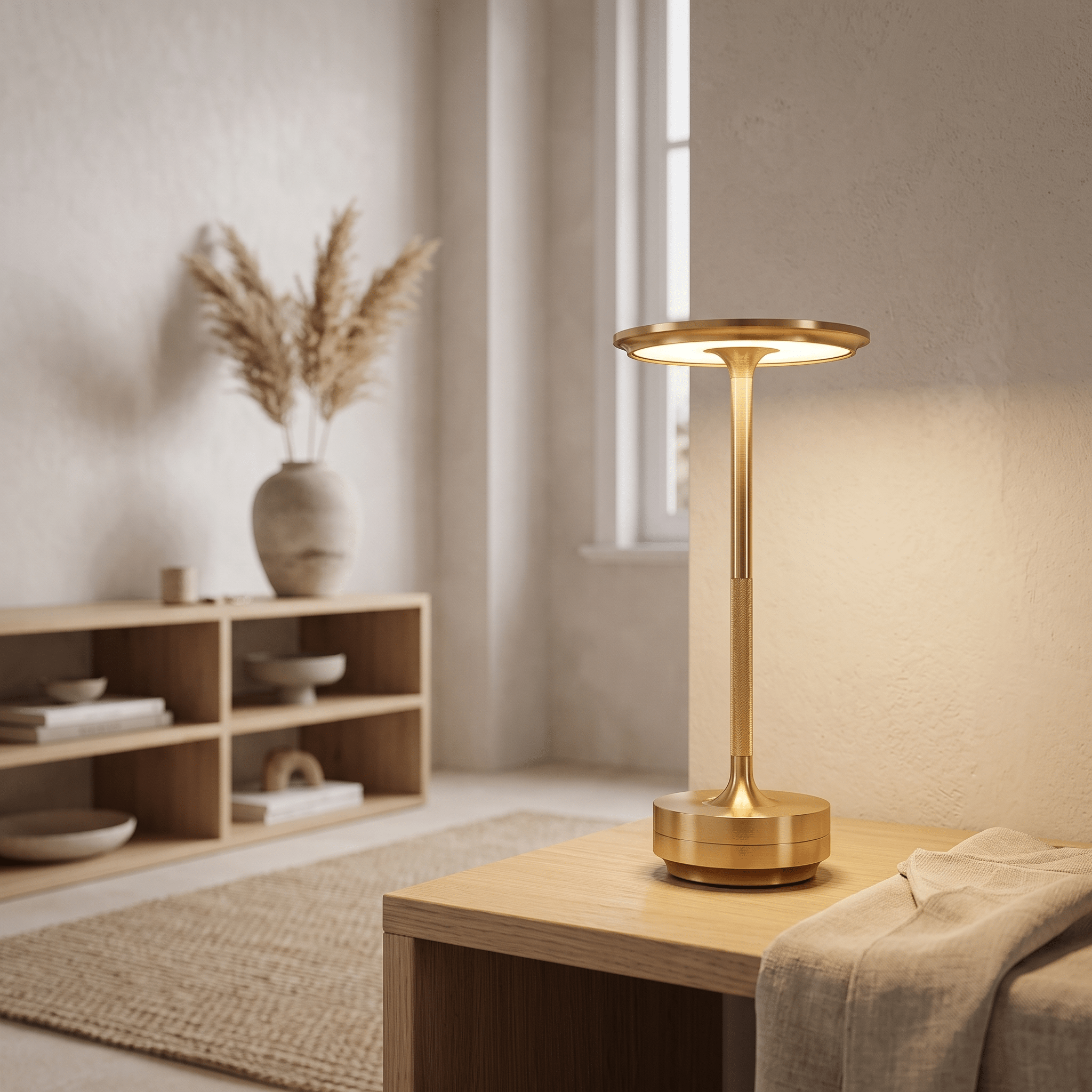 LUNA: Draadloze Tafellamp – Oplaadbaar met Touchdimmer - Volsani
