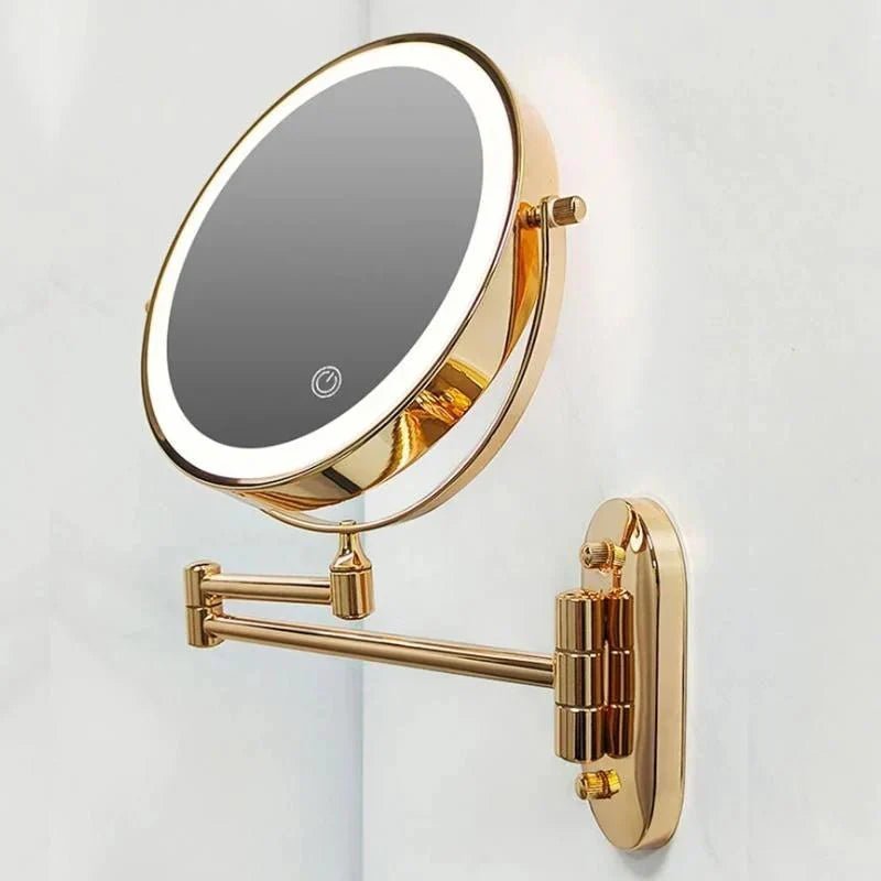 LYNN: Oplaadbare LED Wandspiegel – Vergrotend & 360° Draaibaar - Volsani