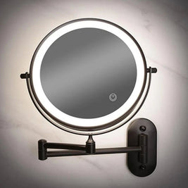 LYNN: Oplaadbare LED Wandspiegel – Vergrotend & 360° Draaibaar - Volsani