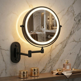 LYNN: Oplaadbare LED Wandspiegel – Vergrotend & 360° Draaibaar - Volsani