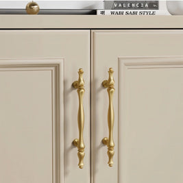 Curved Brass Cabinet Knobs & Drawer Pulls, Classic Kitchen & Wardrobe Hardware, Satin Brass & Bronze Finish, Set of 2, 1.2-7.6in