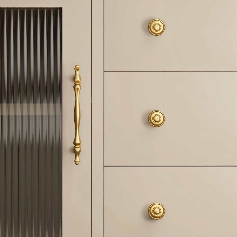 Curved Brass Cabinet Knobs & Drawer Pulls, Classic Kitchen & Wardrobe Hardware, Satin Brass & Bronze Finish, Set of 2, 1.2-7.6in