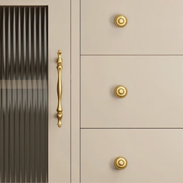Curved Brass Cabinet Knobs & Drawer Pulls, Classic Kitchen & Wardrobe Hardware, Satin Brass & Bronze Finish, Set of 2, 1.2-7.6in