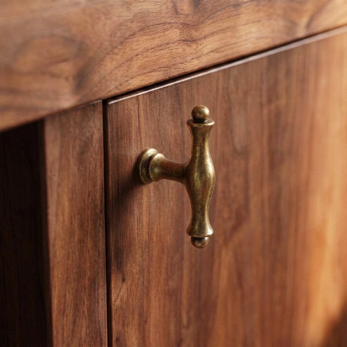 Curved Brass Cabinet Knobs & Drawer Pulls, Classic Kitchen & Wardrobe Hardware, Satin Brass & Bronze Finish, Set of 2, 1.2-7.6in