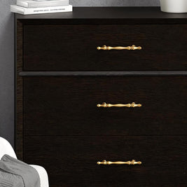 Curved Brass Cabinet Knobs & Drawer Pulls, Classic Kitchen & Wardrobe Hardware, Satin Brass & Bronze Finish, Set of 2, 1.2-7.6in