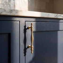 Curved Brass Cabinet Knobs & Drawer Pulls, Classic Kitchen & Wardrobe Hardware, Satin Brass & Bronze Finish, Set of 2, 1.2-7.6in