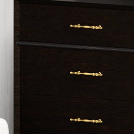 Curved Brass Cabinet Knobs & Drawer Pulls, Classic Kitchen & Wardrobe Hardware, Satin Brass & Bronze Finish, Set of 2, 1.2-7.6in