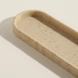 Bathroom Vanity Tray Set, Sandstone Organizer with Cup & Soap Dispenser