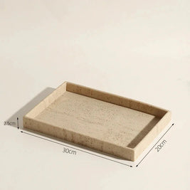 Bathroom Vanity Tray Set, Sandstone Organizer with Cup & Soap Dispenser