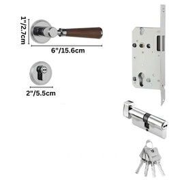 Manus Handle and Lock - L6’’(15.6cm) x H1’’(2.7cm) / Magnetic - With Mortice Lock & Keys / Silver