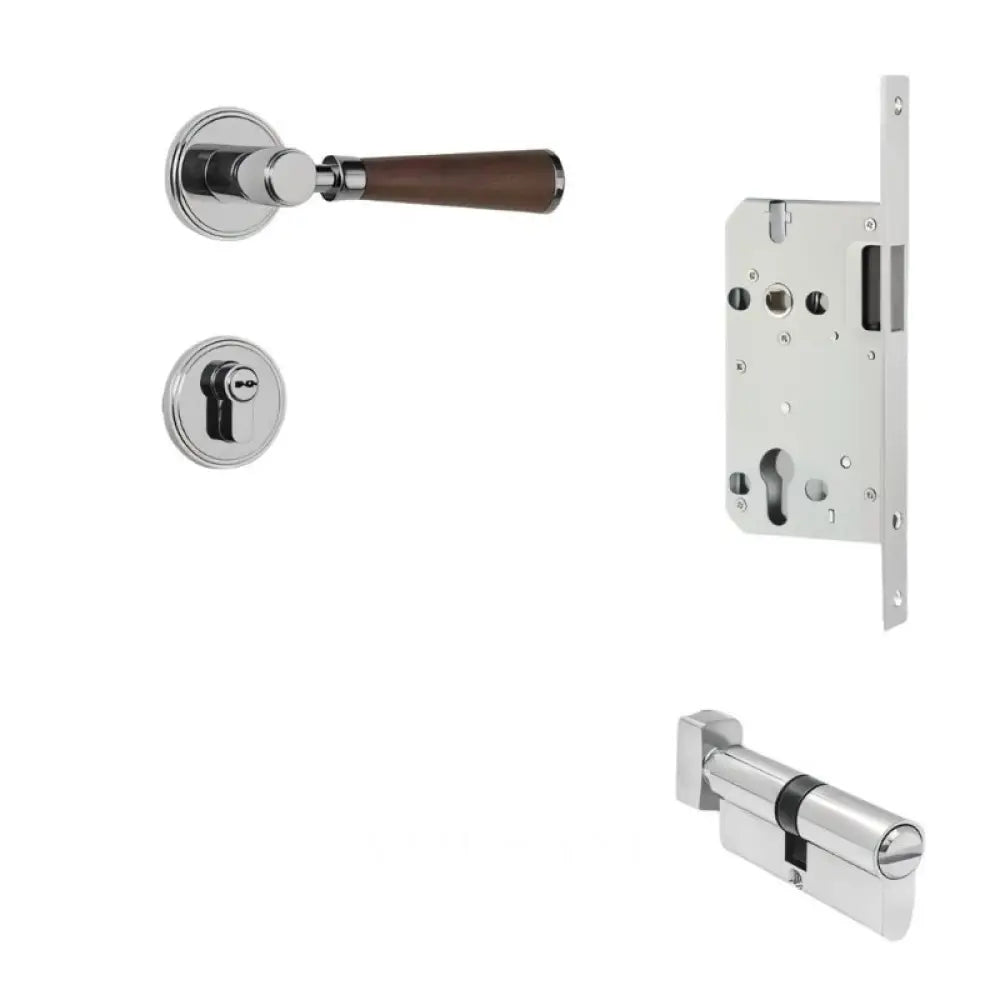 Manus Handle and Lock - L6’’(15.6cm) x H1’’(2.7cm) / Magnetic - With Thumb Lock / Silver