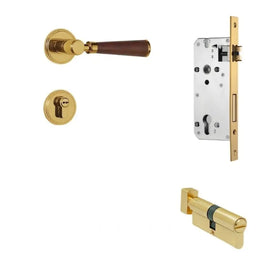 Manus Handle and Lock - L6’’(15.6cm) x H1’’(2.7cm) / Non Magnetic - With Thumb Lock / Gold