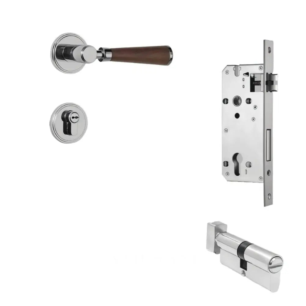 Manus Handle and Lock - L6’’(15.6cm) x H1’’(2.7cm) / Non Magnetic - With Thumb Lock / Silver