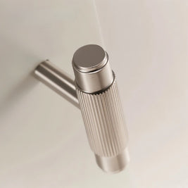 Knurled Brass Cabinet Knobs & Drawer Pulls, Modern Kitchen & Bathroom Hardware, Polished Finish, Set of 2 in 4 Colors, 2.1-8.8in