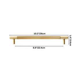 Knurled Brass Cabinet Knobs & Drawer Pulls, Modern Kitchen & Bathroom Hardware, Polished Finish, Set of 2 in 4 Colors, 2.1-8.8in