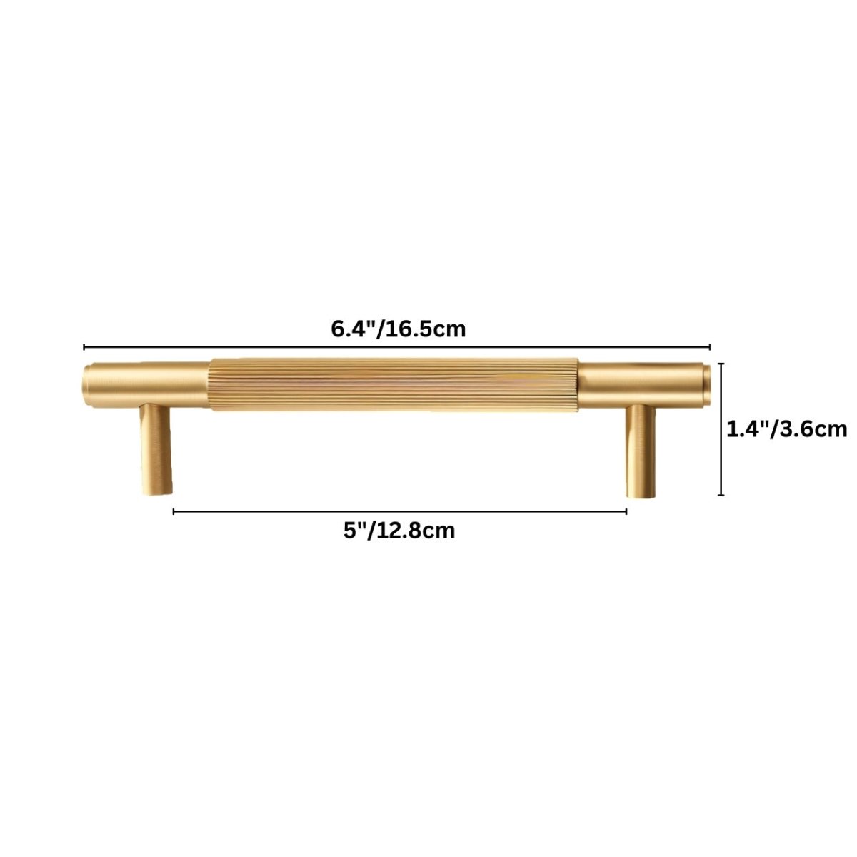 Knurled Brass Cabinet Knobs & Drawer Pulls, Modern Kitchen & Bathroom Hardware, Polished Finish, Set of 2 in 4 Colors, 2.1-8.8in