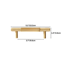 Knurled Brass Cabinet Knobs & Drawer Pulls, Modern Kitchen & Bathroom Hardware, Polished Finish, Set of 2 in 4 Colors, 2.1-8.8in