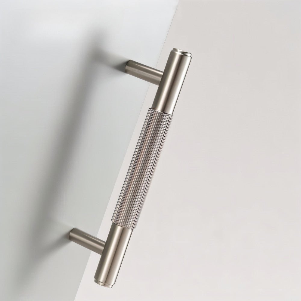 Knurled Brass Cabinet Knobs & Drawer Pulls, Modern Kitchen & Bathroom Hardware, Polished Finish, Set of 2 in 4 Colors, 2.1-8.8in