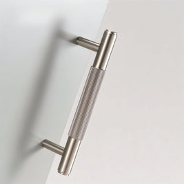 Knurled Brass Cabinet Knobs & Drawer Pulls, Modern Kitchen & Bathroom Hardware, Polished Finish, Set of 2 in 4 Colors, 2.1-8.8in