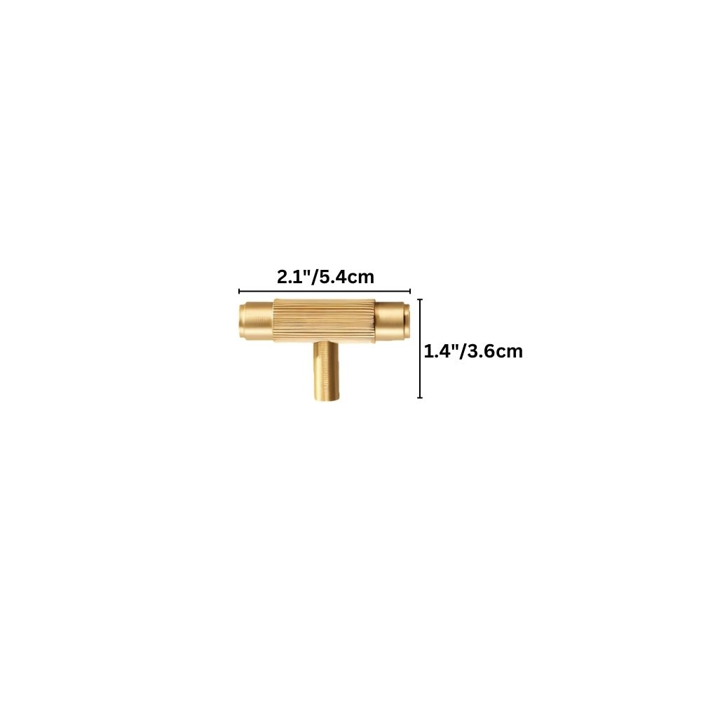 Knurled Brass Cabinet Knobs & Drawer Pulls, Modern Kitchen & Bathroom Hardware, Polished Finish, Set of 2 in 4 Colors, 2.1-8.8in
