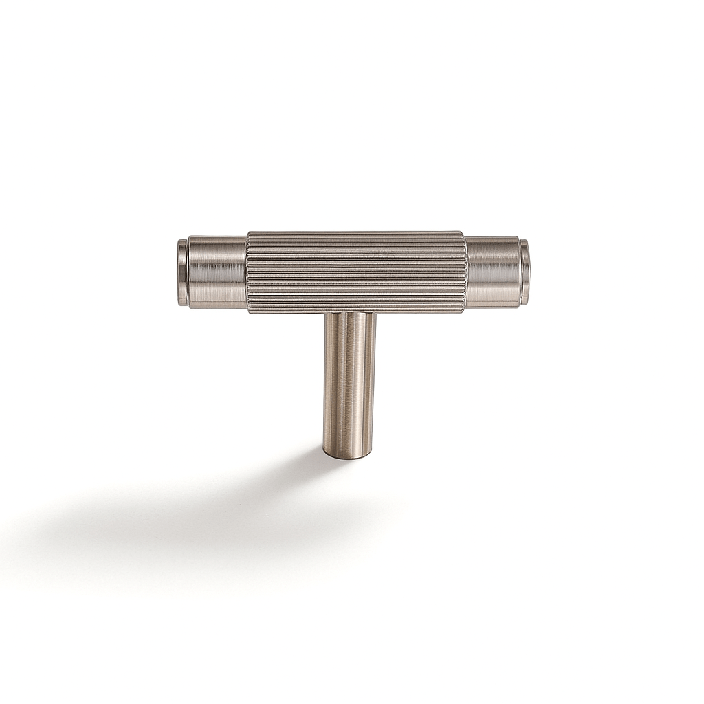 Knurled Brass Cabinet Knobs & Drawer Pulls, Modern Kitchen & Bathroom Hardware, Polished Finish, Set of 2 in 4 Colors, 2.1-8.8in