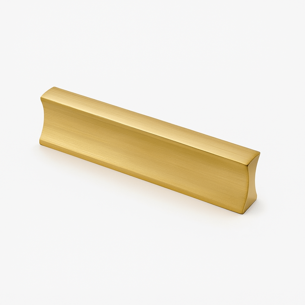 Brushed Brass Drawer Pull Bars, Minimalist Kitchen & Wardrobe Hardware, Geometric Bar Profile, Set of 2, 1.2-12.5in Hole Spacing