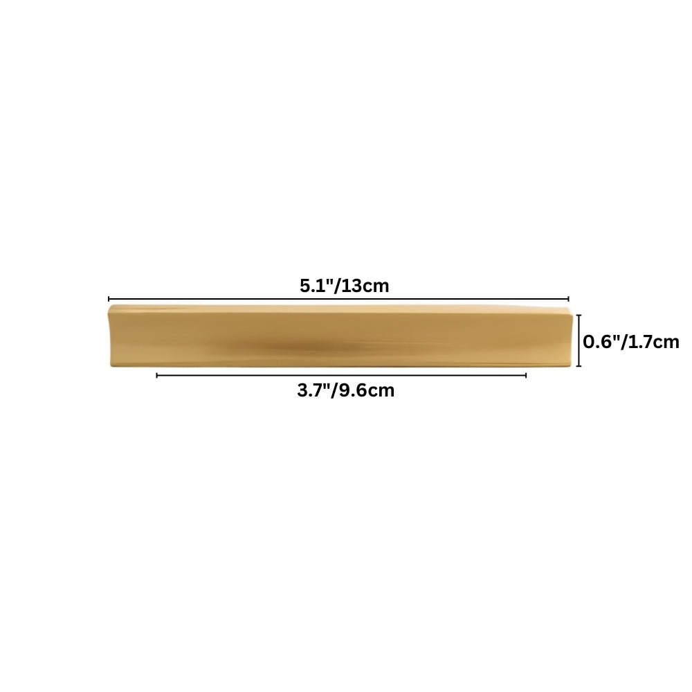 Brushed Brass Drawer Pull Bars, Minimalist Kitchen & Wardrobe Hardware, Geometric Bar Profile, Set of 2, 1.2-12.5in Hole Spacing