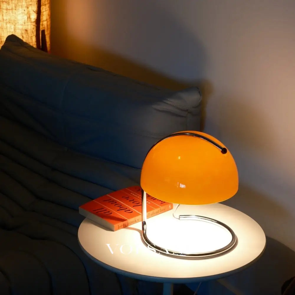Mid Century Modern Table Lamp Retro Glass & Chrome Bedside & Desk Lamp Warm White LED Yellow White Red 11in - Lighting