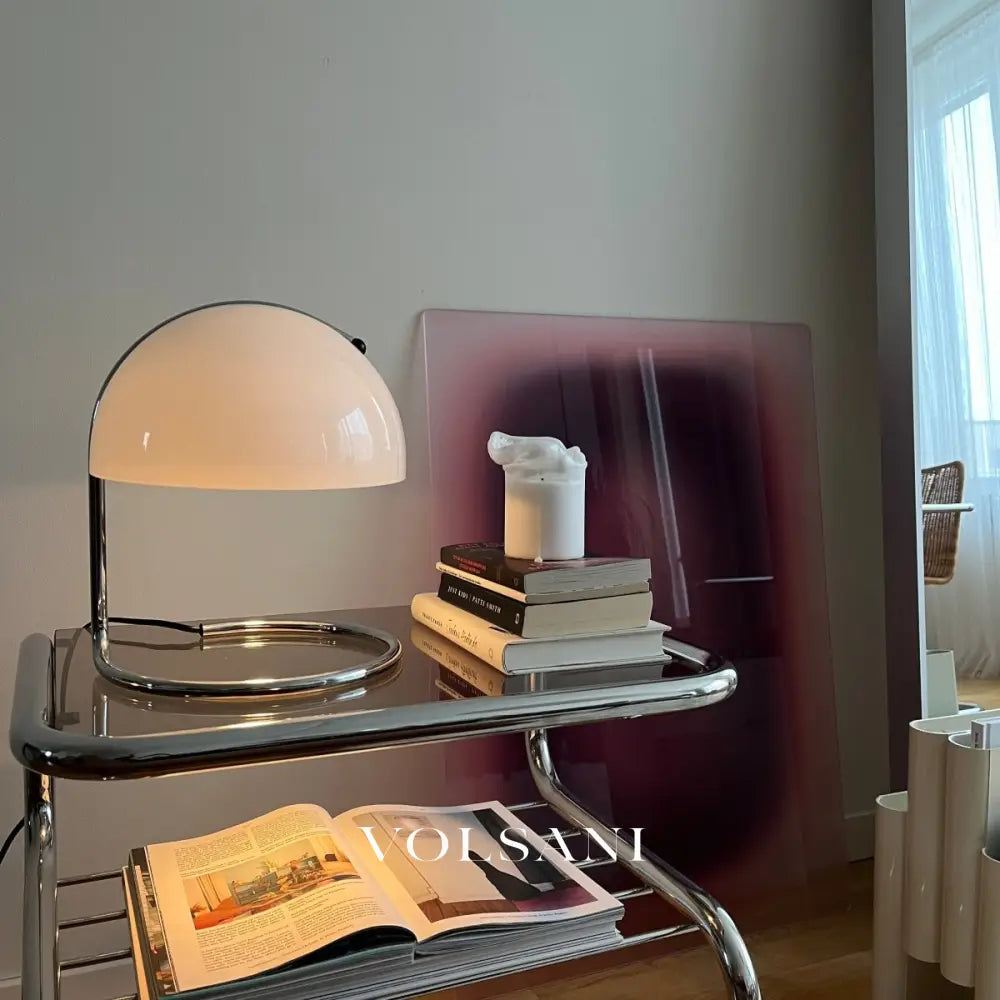 Mid Century Modern Table Lamp Retro Glass & Chrome Bedside & Desk Lamp Warm White LED Yellow White Red 11in - Lighting