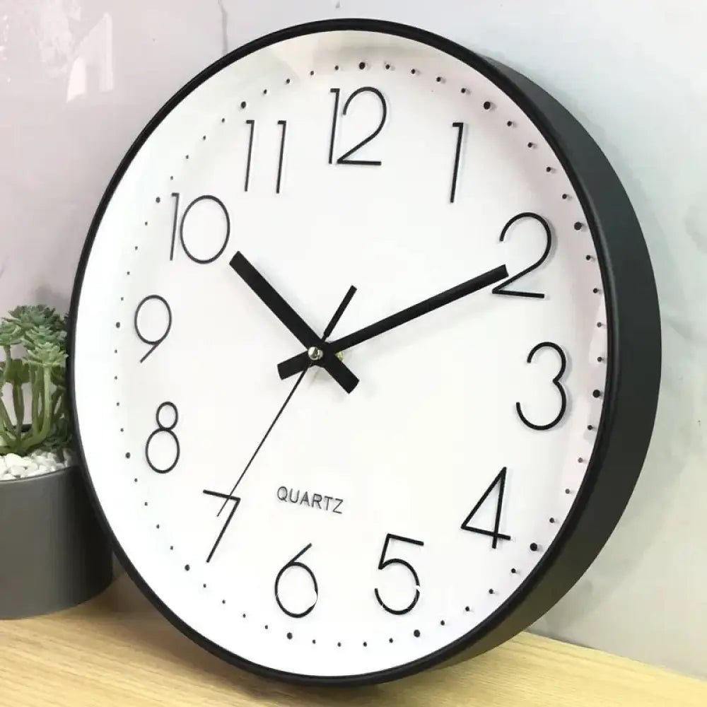 Minimalist Wall Clock with Clean Dial Nordic Living Room & Bedroom Clock Muted Quartz Movement 3 Colors 11.8in - Decor
