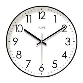 Minimalist Wall Clock with Glass Face Nordic Living Room & Bedroom Clock Non Ticking Silent Quartz 3 Colors 9.8-13.8in