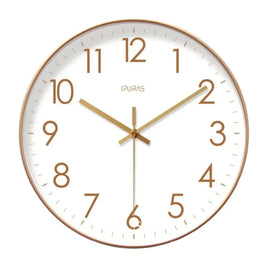 Minimalist Wall Clock with Glass Face Nordic Living Room & Bedroom Clock Non Ticking Silent Quartz 3 Colors 9.8-13.8in