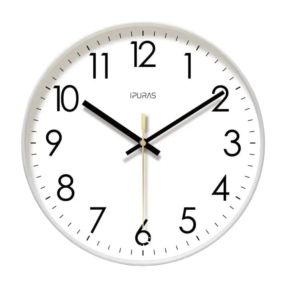 Minimalist Wall Clock with Glass Face Nordic Living Room & Bedroom Clock Non Ticking Silent Quartz 3 Colors 9.8-13.8in