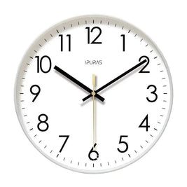 Minimalist Wall Clock with Glass Face Nordic Living Room & Bedroom Clock Non Ticking Silent Quartz 3 Colors 9.8-13.8in
