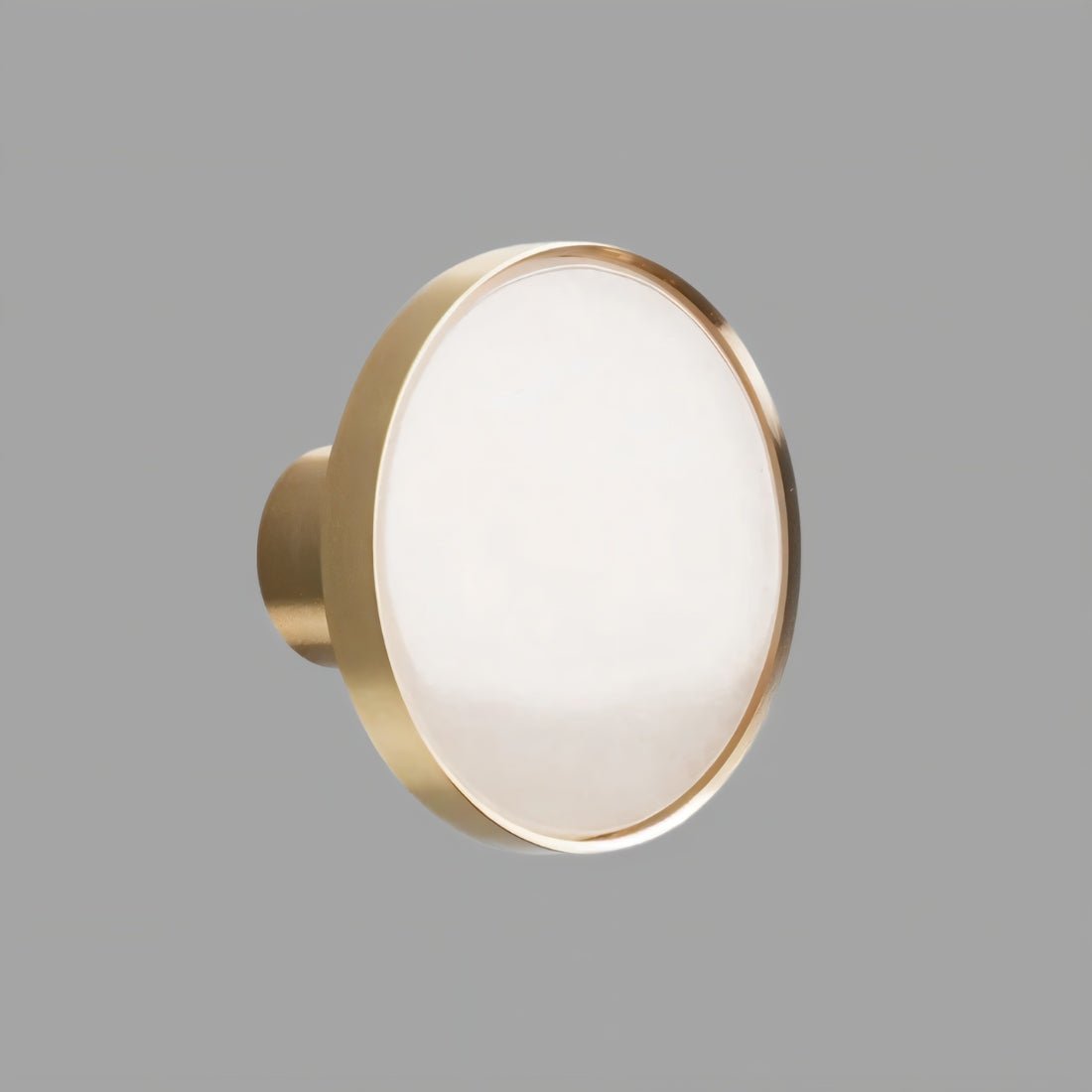 Natural Marble Cabinet Knobs, Nordic Kitchen & Wardrobe Cabinet Hardware, Brass Base, Set of 2 in 5 Patterns, 0.9-1.6in