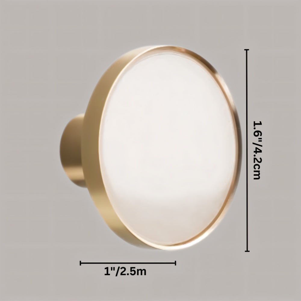 Natural Marble Cabinet Knobs, Nordic Kitchen & Wardrobe Cabinet Hardware, Brass Base, Set of 2 in 5 Patterns, 0.9-1.6in
