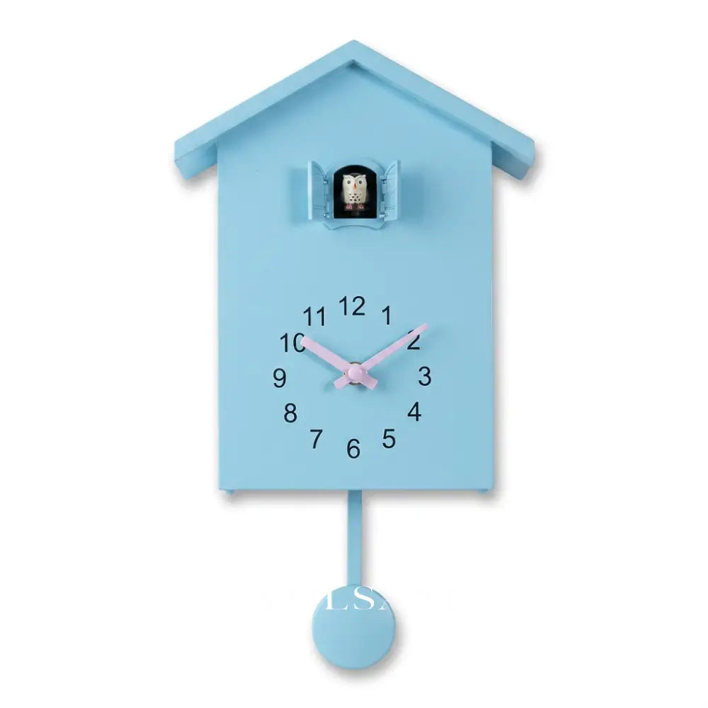 TIJN modern cuckoo clock in blue on white background