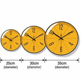 Modern Wall Clock with Abstract Dial Scandinavian Living Room & Bedroom Clock Non Ticking Sweep Movement 3 Sizes