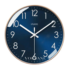 Modern Wall Clock with Blue Dial Scandinavian Living Room & Office Clock Non Ticking Silent Sweep 2 Sizes 9.8-11.8in